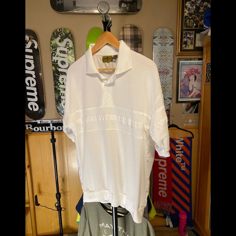 Rare Vintage 80s Robert stock White collared shirt - Picture 1 of 6
